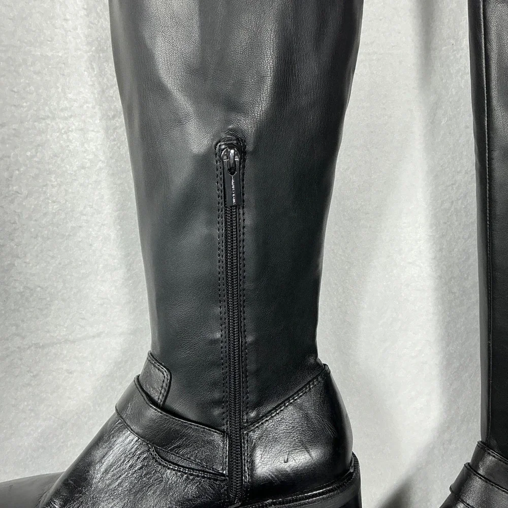 Vince Camuto Size 9.5 WC WIDE CALF Black Over the Knee Moto Boots NEW Abrila$239